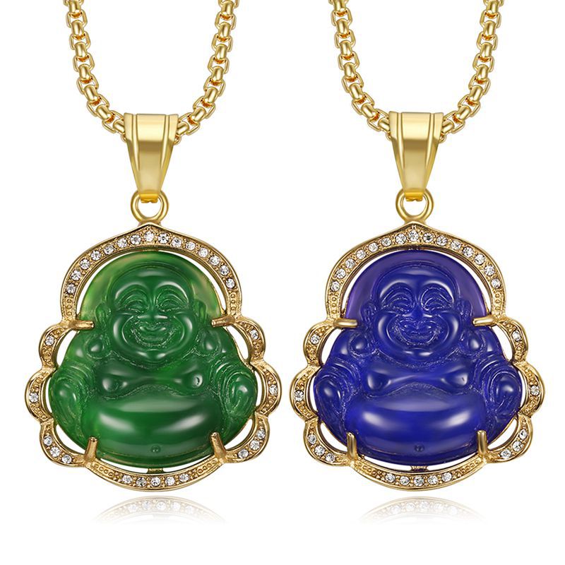 Badminton Malaysia - Multicolor Buddha Pendant rhinestone Malay jade
